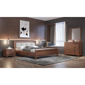 Ν16Δ Κρεβάτι Διπλό Επενδυμένο με Ύφασμα Μελί για Στρώμα 150x200cm