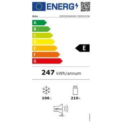 Ψυγειοκαταψύκτης Beko B3RCNE364HXB(316lt,E,No Frost Υ186.5xΠ59.5xΒ66.3cm Inox)