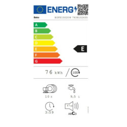 πλυντήριο πιάτων BEKO BDFS 15020 W(ΕΛΕΥΘΕΡΟ,45,E)