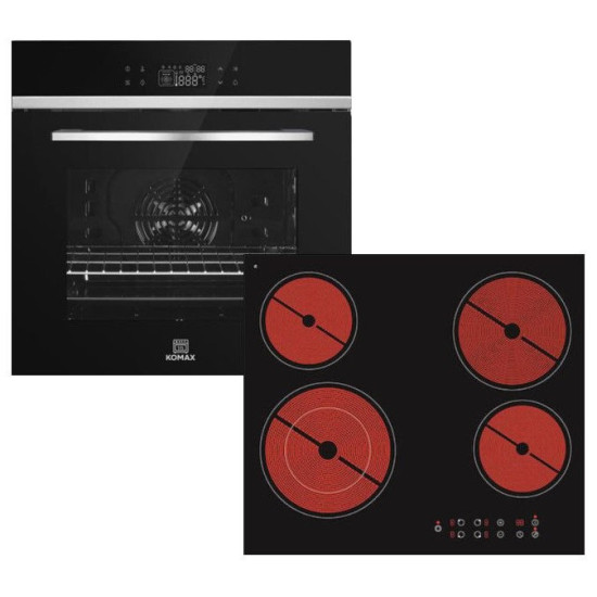 σετ KOMAX KQ10C72C-06J29-A+PS 55500(73 lt,Α+,10 λειτουργίες μαγειρέματος,εστίες με 4 + 1 ζώνες μαγειρέματος)