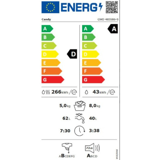πλυντήριο στεγνωτήριο CANDY GWD 485SB6-S(8kg&5kg,1400 Στροφές,D) πλυντήριο στεγνωτήριο CANDY GWD 485SB6-S(8kg&5kg,1400 Στροφές,D)
