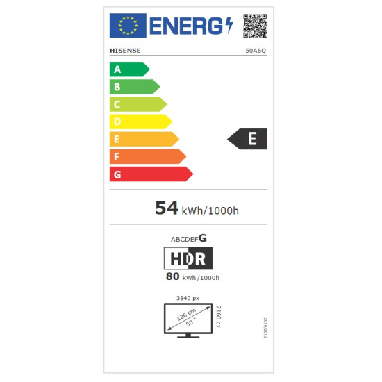 Τηλεόραση Hisense 50A6Q(Smart 50",4K UHD LED A6Q HDR,2025)