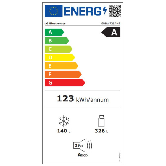 Ψυγειοκαταψύκτης LG GBBW726AMB(466lt,A,Full No Frost Υ203xΠ69.7xΒ70.4cm Inox)