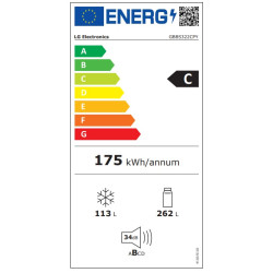 Ψυγειοκαταψύκτης LG GBBS322CPY(375lt,C,Υ203xΠ59.7xΒ67.4cm Inox)