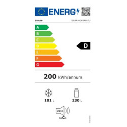 ψυγειοκαταψύκτης Sharp SJ-BA10DHXAD(D,331lt No Frost Υ186xΠ59.5xΒ65cm Μαύρος)