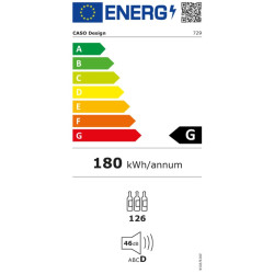 συντηρητής κρασιών 126 Φιάλες SMART WINECOMFORT 729 CASO Design