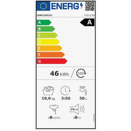 πλυντήριο ρούχων SANGIORGIO F1012CA9(1200 Στροφών,Inverter,LCD,A) πλυντήριο ρούχων SANGIORGIO F1012CA9(1200 Στροφών,Inverter,LCD,A)