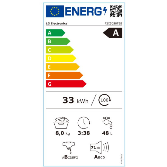 πλυντήριο ρούχων LG F2X50S8TBB(1200 Στροφών,8kg,A,AIDD,TurboWash)