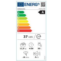 πλυντήριο ρούχων LG F4X7511TSB(11kg,A,AI DD,Τεχνολογία Ατμού 1400 Στροφών)