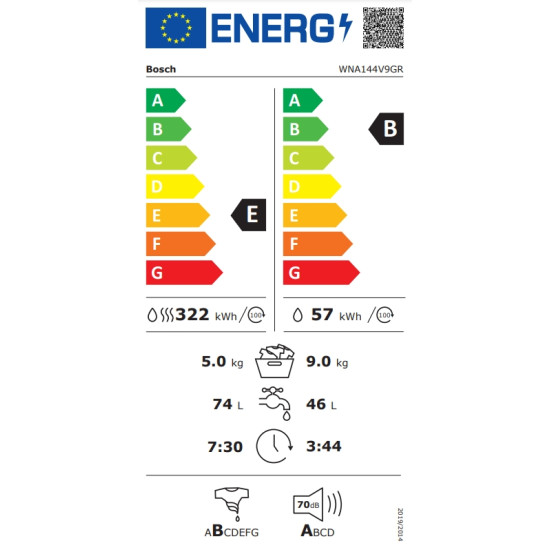 πλυντήριο στεγνωτήριο Bosch WNA144V9GR (9kg/5kg,1400 Στροφές) πλυντήριο στεγνωτήριο Bosch WNA144V9GR (9kg/5kg,1400 Στροφές)