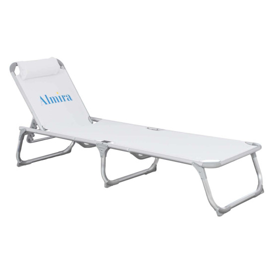 ΞΑΠΛΩΣΤΡΑ ΠΑΡΑΛΙΑΣ ALMIRA HM5054.03 ΒΑΡΕΩΣ ΤΥΠΟΥ ΛΕΥΚΗ ΑΛΟΥΜΙΝΙΟΥ 188x58x31-81 cm. (1 τμχ)