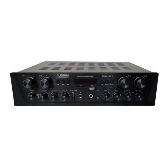 Audien ATA414BT Stereo Ραδιοενισχυτής Hi-Fi 4x28W RMS Με USB, SD, Bluetooth, FM Και 4 Ανεξάρτητα Volume Control