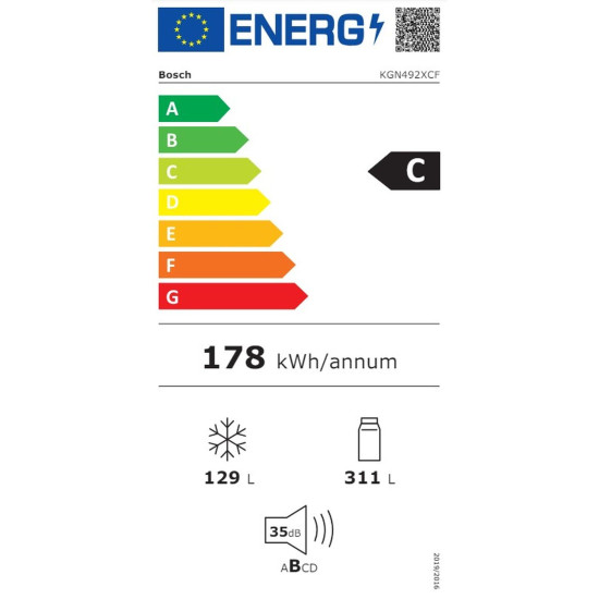 ψυγειοκαταψύκτης Bosch KGN492XCF (440lt,NoFrost Inox,C)