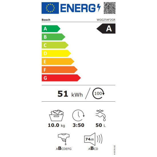 πλυντήριο ρούχων Bosch WGG254F2GR (A,10kg)