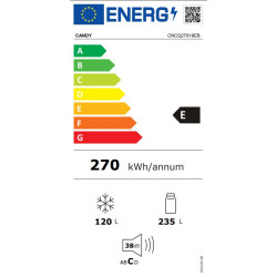 ψυγειοκαταψύκτης Candy CNCQ2T618EB (355lt,E,no frost)
