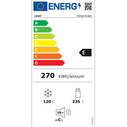 ψυγειοκαταψύκτης Candy CNCQ4T618EB (355lt,E,no frost)