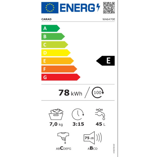πλυντήριο ρούχων Carad WA6470E (7kg,E)
