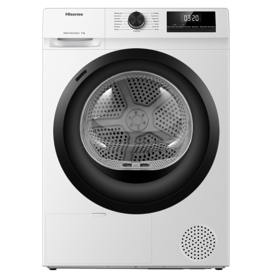 στεγνωτήριο Hisense DHQE800BW2 (8kg,A++,με Αντλία Θερμότητας)