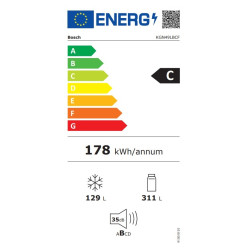 ψυγειοκαταψύκτης Bosch KGN49LBCF (440lt,NoFrost,Black,C)