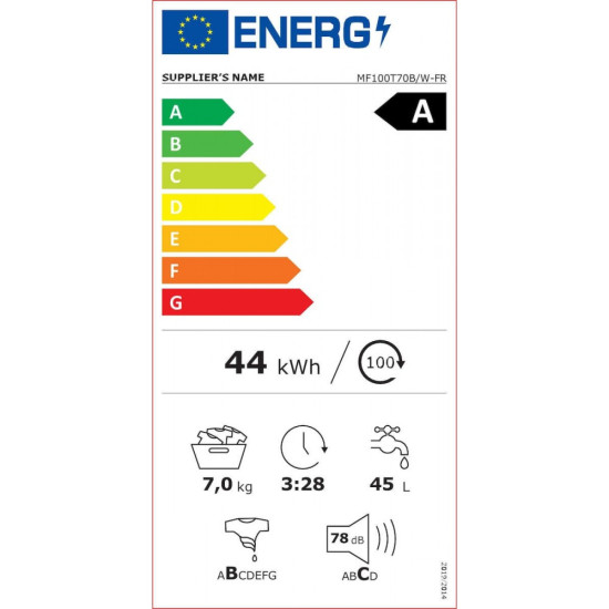 πλυντήριο ρούχων Midea MF100T70B/W-GR (7kg,A)