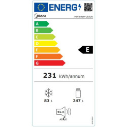 ψυγειοκαταψύκτης Midea MDRB489FGE02OE (330lt,NoFrost,E,inox)