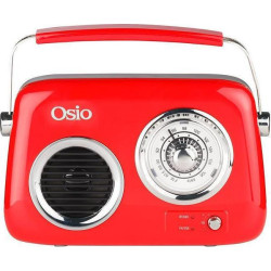 Osio OPR-3040 Retro Φορητό Ραδιόφωνο Επαναφορτιζόμενο με Bluetooth και USB Κόκκινο Osio OPR-3040 Retro Φορητό Ραδιόφωνο Επαναφορτιζόμενο με Bluetooth και USB Κόκκινο