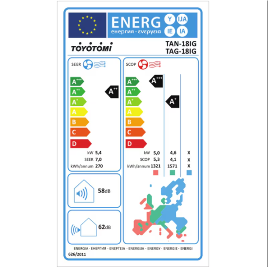 κλιματιστικό Toyotomi Ikigai TAN-18IG/TAG-18IG (18000btu,r32,A++/A+++,WiFi,Ιονιστής)