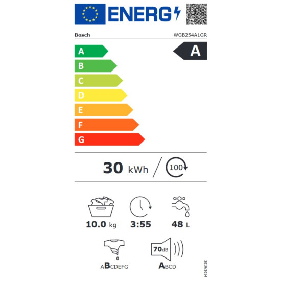 πλυντήριο ρούχων Bosch WGB254A1GR (A,10kg)