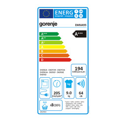 Στεγνωτήριο Gorenje DHNA93 (9kg,αντλία θερμότητας,A+++) Στεγνωτήριο Gorenje DHNA93 (9kg,αντλία θερμότητας,A+++)
