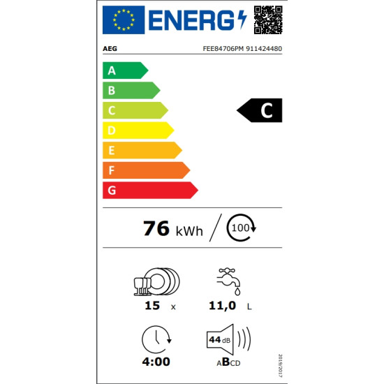 πλυντήριο πιάτων AEG FEE84706PM (εντοιχιζόμενο,60cm,C)
