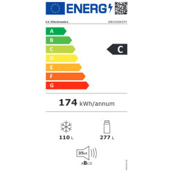 ψυγειοκαταψύκτης LG GBV3200CPY (387lt,C,no frost)