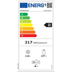 ψυγειοκαταψύκτης LG GBV7280DPY (387lt,D,no frost)