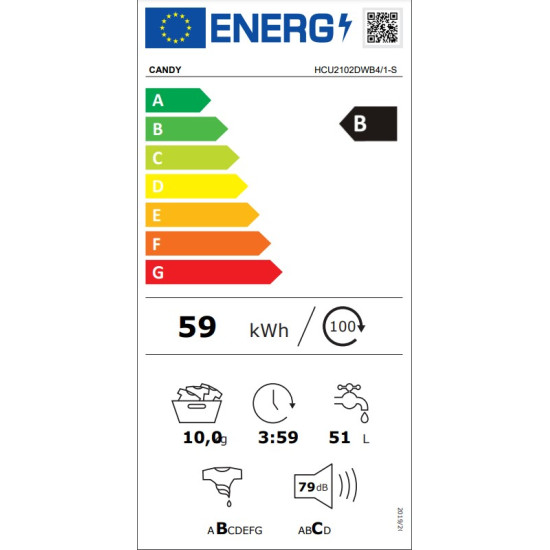 Πλυντήριο Ρούχων Candy HCU2102DWB4/1 (10kg,B)