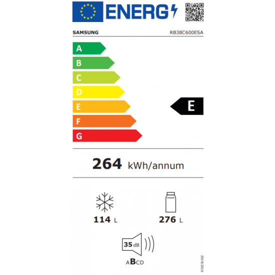 Ψυγειοκαταψύκτης Samsung RB38C600ESA/EF(390lt,NoFrost,E,wifi)