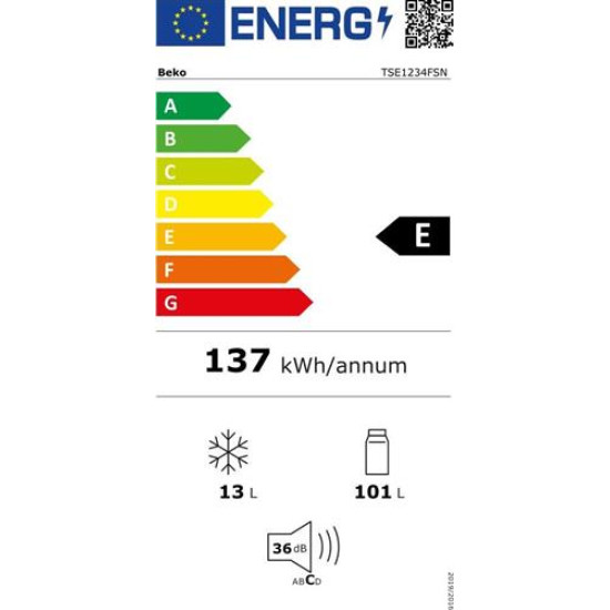 ψυγείο Beko TSE1234FSN (114lt,Silver,E)
