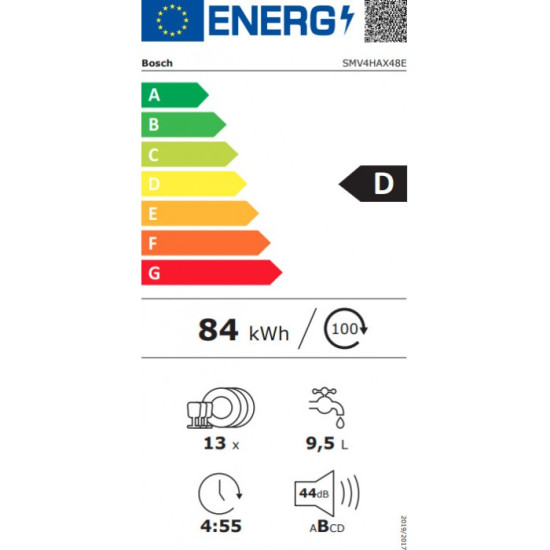 πλυντήριο πιάτων Bosch SMV4HAX48E (εντοιχιζόμενο,60cm,D)