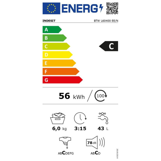 πλυντήριο ρούχων Indesit BTW L60400 EE / N(6kg,C)