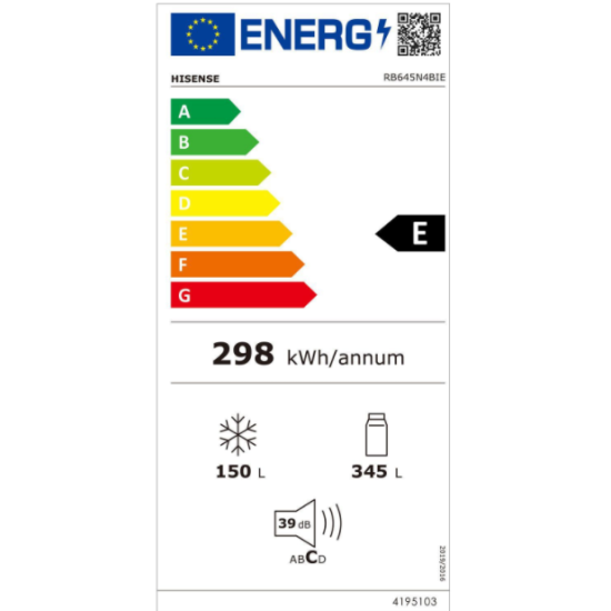 ψυγειοκαταψύκτης Hisense RB645N4BIE(Νo Frost 495lt,E,Premium Inox Metal)