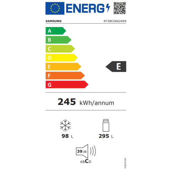 ψυγείο Samsung RT38CG6624S9ES(393lt,E,no frost,wifi)
