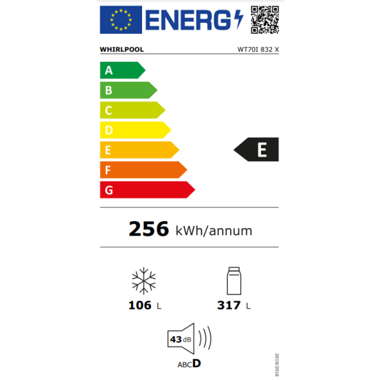 ψυγείο Whirlpool WT70I 832 X(423LT,E,inox)