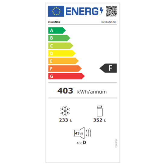 Ψυγείο Hisense RQ760Ν4AIF(inox,no frost,585lt,F)