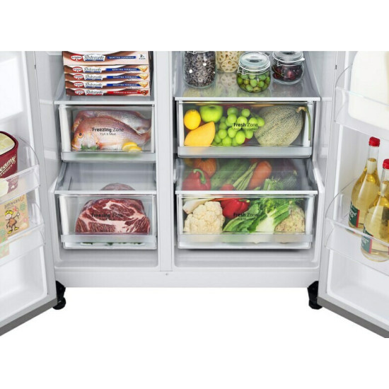 ψυγείο ντουλάπα LG GSLV70PZTE (635lt,E,no frost,Inox)