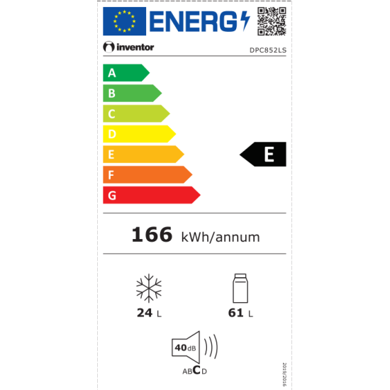 ψυγείο inventor DPC 852LS (85lt,inox,E)