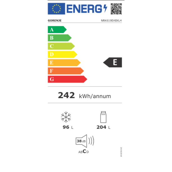 Ψυγειοκαταψύκτης Gorenje NRK619EABXL4(300Lt,E)(031007001)