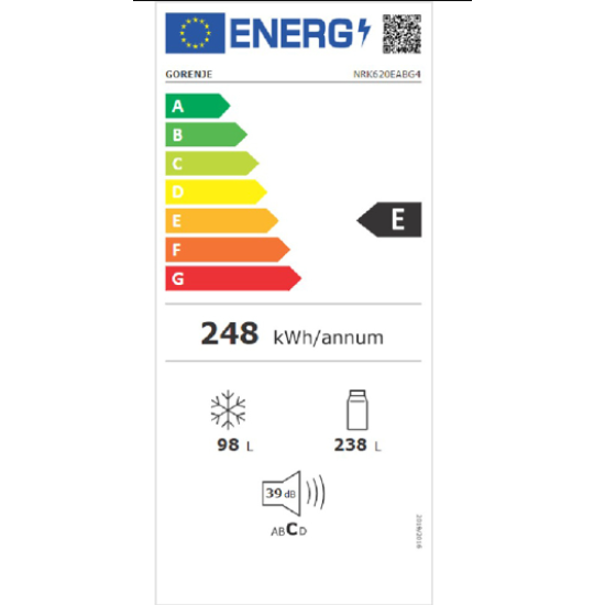 Ψυγειοκαταψύκτης Gorenje NRK620EABG4(336Lt,E)(031006901)