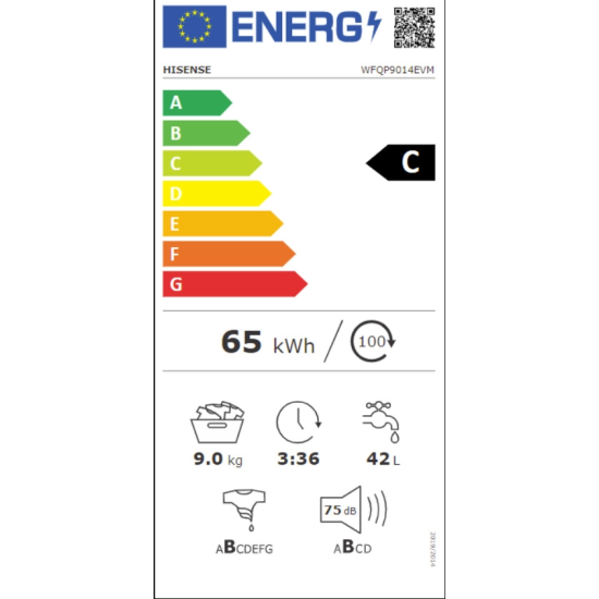 Πλυντήριο ρούχων Hisense WFQP9014EVM(9kg,C)