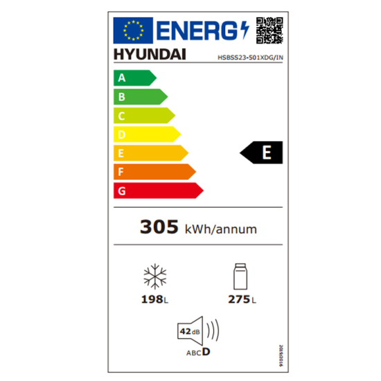ψυγείο Hyundai HSBSS23-501XDG/IN(473lt,E,Total no frost)