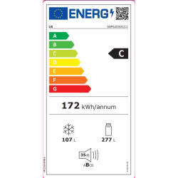 Ψυγειοκαταψύκτης LG GBP62DSXCC1(384lt,C,no frost)