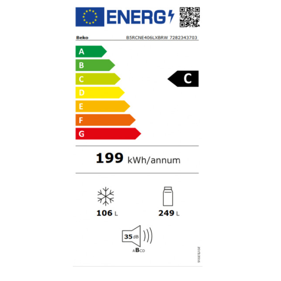 Ψυγειοκαταψύκτης Beko B5RCNE406LXBRW(no frost,355lt,C)