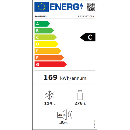 Ψυγειοκαταψύκτης Samsung RB38C602CSA/EF(390lt,NoFrost,C,wifi)